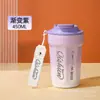 Caneca de café de aço inoxidável 316, estilo popular, design em forma de pétala, alta qualidade, copo de bebida de uso duplo, garrafa térmica de café octogonal