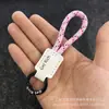 Chaveiro Personalizado com Logo Pingente de Couro Genuíno Tecido à Mão Anti-Perda High-End Personalizado Gravação a Laser Fábrica Atacado
