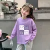 Roupas de Outono para Meninas Blusa de Meninas Camiseta de Meninas Algodão Puro Blusa de Manga Longa de Outono para Meninas Camada Interna de Bebê Camisa de Camada Base para Crianças