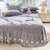 Faldón de cama acolchado de algodón puro, pieza única, que oculta el borde inferior, nuevo modelo 2025, colcha de cama engrosada 100% algodón, estilo faldón de cama a prueba de polvo
