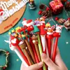 Plumas Rectas de Dibujos Animados de Cabeza de Silicona y PVC Creativas en Stock para Exportación Productos Transfronterizos, Juego de Plumas Temático Navideño