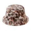 Nuevo Sombrero de Pescador de Felpa Otoño/Invierno 2026 para Mujer, Cálido, Protección para las Orejas, Sombrero de Invierno, Piel Sintética de Visón, Estampado de Leopardo Colorido, Transfronterizo para Mujer