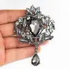 Broche Grande de Vidro Gota d'água de Luxo Broche de Strass atacado fábrica atacado acessórios para vestido de noiva B699