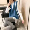 Chaleco de Punto para Mujer Otoño e Invierno Estilo Coreano Chaleco de Lana para Mujer Holgado sin Mangas Cuello en V Chaleco Cardigan Abrigo Mujer