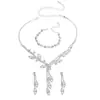 Suministro Transfronterizo Joyería Juego de Tres Piezas Suministros para Cena Boda Collar de Hoja Aretes Pulsera Juego de Tres Piezas