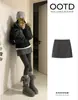 Falda de Lana Gris para Mujer Falda Corta de Lana Falda Línea A Falda Berkeley Ajustada a la Cadera Falda Nueva de Invierno 2025