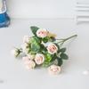 Ramo de Simulación Eucalipto Rosa Pequeña Bodas Nórdicas Ceremonias Auditorio Ramo de Mano Flores Artificiales Pequeños Paquetes Decorativos de Flores