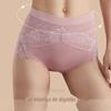Calcinhas Sexy de Renda e Tule com Cintura Alta Leve, Splicing, Borda Sem Costura, Confortáveis, Controle Leve da Barriga, Algodão Puro, Forro Antibacteriano na Virilha para Mulheres