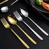 Colher Coreana de Aço Inoxidável Colher de Jantar Garfo de Jantar Garfo de Sobremesa Colher para Comer em Casa Beber Colher de Sopa Pode Gravar Logo a Laser