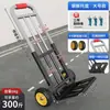 Carretilla de Mano Plegable Portátil de Alta Resistencia, Carrito Pequeño para Uso Doméstico, Carrito de Compras con Barra de Tiro