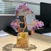 Árvore da Fortuna de Ametista Amarela Pura Natural, Ornamento Decorativo para Entrada de Sala de Estar em Casa, Presente de Inauguração de Luxo Leve