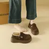Sapatos Birkenstock Fofos Femininos 2026 Inverno Novo Solado Grosso Mocassins Slip-on Leve Antiderrapante Impermeável Quente Sapatos de Algodão