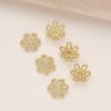 14K ouro de alta cor retenção de flor titular hexagonal oco flor titular junta espaçador acessórios de jóias talão titular diy pulseira material