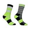 Calcetines de compresión para deportes al aire libre para hombres y mujeres, calcetines de ciclismo con rayas para pie izquierdo y derecho, calcetines para correr