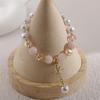 Pulsera de Perlas de Cristal de Vidrio Doble Uso con Cuentas Elástica Nicho Versátil Estilo Chino Hanfu Moda Lujo Ligero Hecho a Medida
