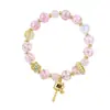 Pulsera de Cuentas de Cristal Sakura para Mujer, Lujo Ligero, Sensación de Alta Gama, Joyería Rosa Estilo Vintage, Venta al por Mayor para Transmisiones en Vivo y Puestos de Mercado