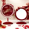 Set de Espejo Rojo de Boda para la Novia, Dote para la Novia, Celebración de Boda, Espejo de Maquillaje, Preparación de Boda, Colección de Artículos para Boda