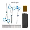 Tesoura de Cabeleireiro 6 polegadas Dente Plano Tesoura Desbaste Ferramentas Profissionais para Corte de Cabelo Doméstico Conjunto de Tesouras para Pet