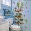M15078 Variedad de Plantas Verdes Estante para Plantas en Maceta Pegatinas de Pared Creativas Tienda Decoración de Fondo para el Hogar Pegatinas