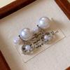 Moda francesa alto senso zircão pérola brincos nicho retro luz luxo brincos temperamento alto senso brincos atacado