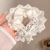 Goma para el pelo tipo scrunchie oversized de estilo coreano con múltiples capas, liga para el pelo de estilo perezoso, cuerda para coleta, accesorio para el pelo de alta gama