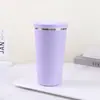 Taza térmica de acero inoxidable 304, termo de doble pared con popote, diseño elegante, portátil, adecuada para estudiantes, unisex, para café y agua