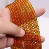 Contas de Vidro Redondas Coloridas Sólidas Transparentes 3-8mm DIY Não Desbota Acessórios para Joias Artesanais Feitas à Mão Colar Pulseira