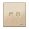 Painel de Tomada e Interruptor Tipo 86 Doméstico Elétrico Internacional Montagem Embutida na Parede Dourado Um Módulo Duplo Cinco Furos USB 16a Ar Condicionado