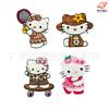 Novos desenhos animados bordados por computador personagens de desenhos animados Kt gato pano adesivos cesta de vegetais roupas decoração faça você mesmo acessórios adesivos de remendo