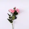 Ramo de Rosas Artificiales de Tallo Largo con Tacto Premium, Hidratante, 3 Cabezas, Decoración del Hogar, Arreglo Floral Artificial para Bodas Transfronterizas