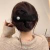 Clip de Pico de Pato con Flor Grande de Lana para Otoño e Invierno Pinza para el Cabello Clip para la Parte Posterior de la Cabeza Clip de Resorte para el Cabello Pinza de Tiburón para Media Recogida