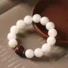 Pulsera Original de Jade Blanco Bodhi DIY Zen Antigua Simple de Círculo Único Varios Estilos Pulsera Completa