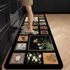 Alfombrilla de suelo antideslizante de diatomeas estilo clásico chino para cocina, alfombrilla de suelo para baño, alfombrilla larga de tira resistente a la suciedad estilo vintage