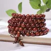 Pulseira Huanghuali de Mianmar Pulseira Grande de Madeira Wenwan 108 Contas Budistas Rosário Portátil Pequena Joia Fabricante
