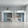 Litera con Escritorio Integrado, Combinación Integrada de Cama y Escritorio, Litera tipo Loft Escolar, Cama para Dormitorio Universitario, Cama para Hogar en Apartamentos Pequeños, Cama para Apartamento de Empleados