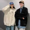 Outfits de Casal Estudante Outono e Inverno Gola V Ins Estilo Preguiçoso Francês Suéteres Estilo Japonês Masculino e Feminino Jaquetas Cardigan de Tricô