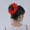 Scrunchie Floral Hecho a Mano para Mujer, Scrunchie Grande de Satén Liso Ruched Estilo Francés para Peinados de Moño, Accesorio para el Cabello que No Daña el Cabello
