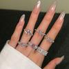 Explosiones Transfronterizas Anillo de Plata Esterlina S925 para Mujer de Alta Gama Zircón Corte Flor de Hielo Azul Rosado Moda Geométrico Anillo de Amor