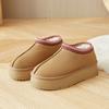 Meias Pantufas Fechadas Estilo Étnico para Uso Externo, Botas de Neve Aumentadoras de Altura com Solado Grosso para Mulheres, Novo Modelo Inverno 2026, Slip-On com Forro de Lã