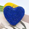 Accesorios para Llavero de Corazón Full Diamond Transfronterizos Colgante para Llave de Coche Colgante en Forma de Corazón Incrustado de Diamantes DIY Encanto para Bolso