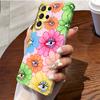 Funda para Teléfono Samsung S24+ Flor de Ojo de Dopamina Estilo Americano Girasol Peculiar Película Ultra Delgada Cubierta Completa Estuche Duro