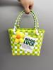 Plástico tecido vegetal cesta saco bolsa saco tecido saco cesta diy mão cesta de presente pequeno livro vermelho frito estilo de rua