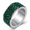 Anillo de Acero Inoxidable de 8 mm con Puntos de Diamante Multicolor de 5 Filas, Anillos de Pareja Sencillos y de Moda al por Mayor para Mujeres