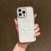 Funda magnética para teléfono con patrón de ondas, adecuada para Apple 17Promax, simple y de nicho estilo Ins para 16/13/14, moderna
