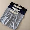 Calça Esportiva Azul Marinho de Seda Gelada Estilo Boyfriend Soltinho Estilo Preguiçoso para Mulheres Outono Inicial Petite Casual de Secagem Rápida Perna Reta