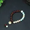 Pulsera de Garra de Gato Asada con Carbón Bodhi Natural Pulsera de Sándalo Rojo Hoja Pequeña Pulsera de Garra de Gato Asada con Carbón Libro Rojo Pulsera Bodhi de Loto