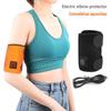 Cotoveleiras elétricas USB com três níveis de ajuste, cotoveleiras esportivas para corrida, para homens e mulheres, quentes e respiráveis