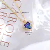 [Aço Titânio] Nova Corrente de Clavícula Coração do Oceano Primavera Colar Feminino Leve Luxo Cristal Azul Amor Atacado