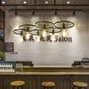 Lámpara de bar de restaurante de estilo industrial, lámpara de bar, lámpara de bar, lámpara de barbacoa, lámpara de araña retro con rueda de hierro y personalidad creativa.
