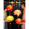 Linterna de Loto Linterna Luminosa de Mano para Niños Atrezo para Fotografía Estilo Antiguo Hanfu Producto Terminado Hecho a Mano Linterna de Flores Adorno Colgante